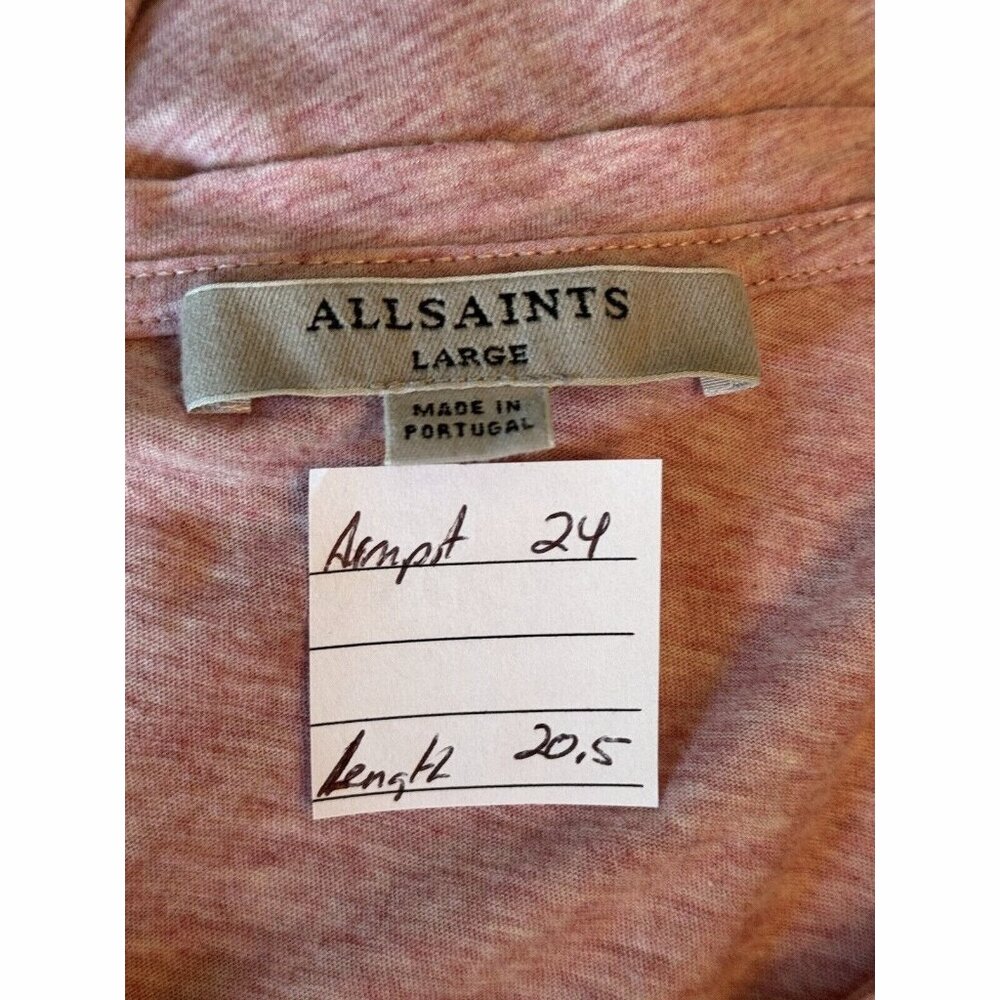 Allsaints Heather Red ADA Tee Top Size Large Slouchy Oversized Casual Everyday - Picture 2 of 8